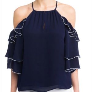 Parker Cold Shoulder Silk Blouse